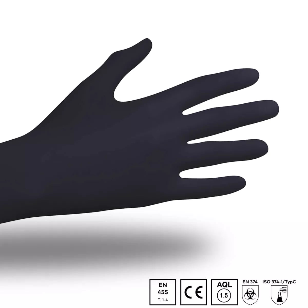 Unigloves BLACK PEARL Guanti in nitrile neri M, 100 pezzi.